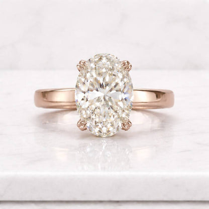 Oval Engagement Ring Lab Grown Diamond Ring Oval Solitaire Engagement Ring Oval Proposal Ring for Her Oval Diamond Anniversary Ring or Gift