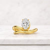 Oval Cut Lab Grown Diamond Curved band Solitaire Engagement Ring