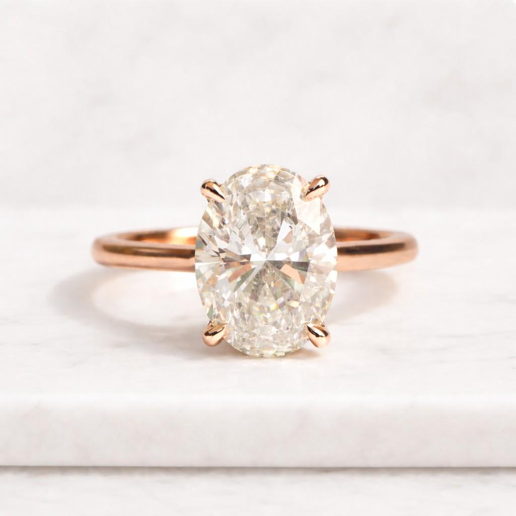 2.5ct elongated oval solitaire moissanite engagement ring, promise ring diamond ring solid gold ring solitaire anniversary ring gift for her
