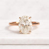 Oval Cut Lab Grown Diamond Solitaire Engagement Ring in 14K Rose Gold
