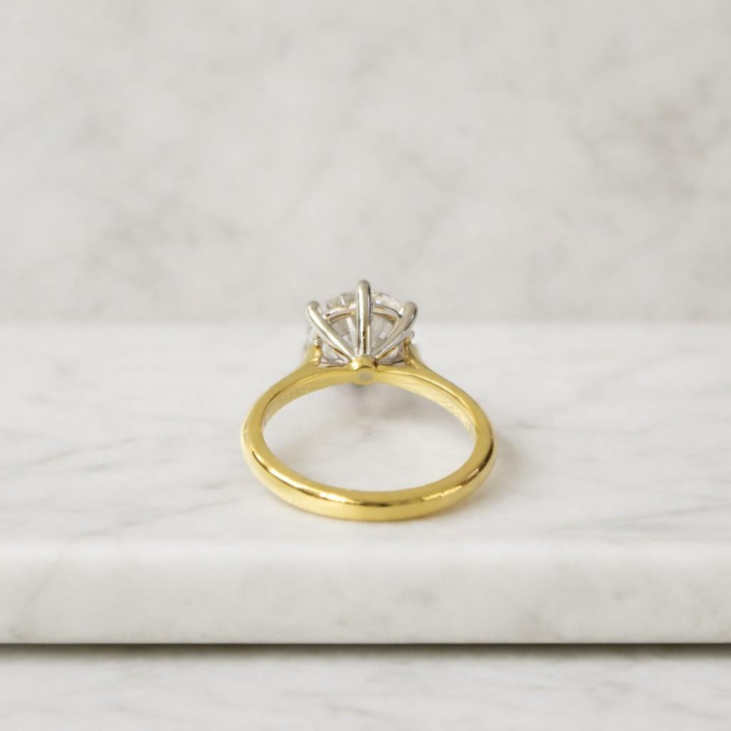 round cut lab grown diamond solitaire ring, 14k solid gold engagement ring, prong set wedding ring, proposal ring for her, anniversary ring
