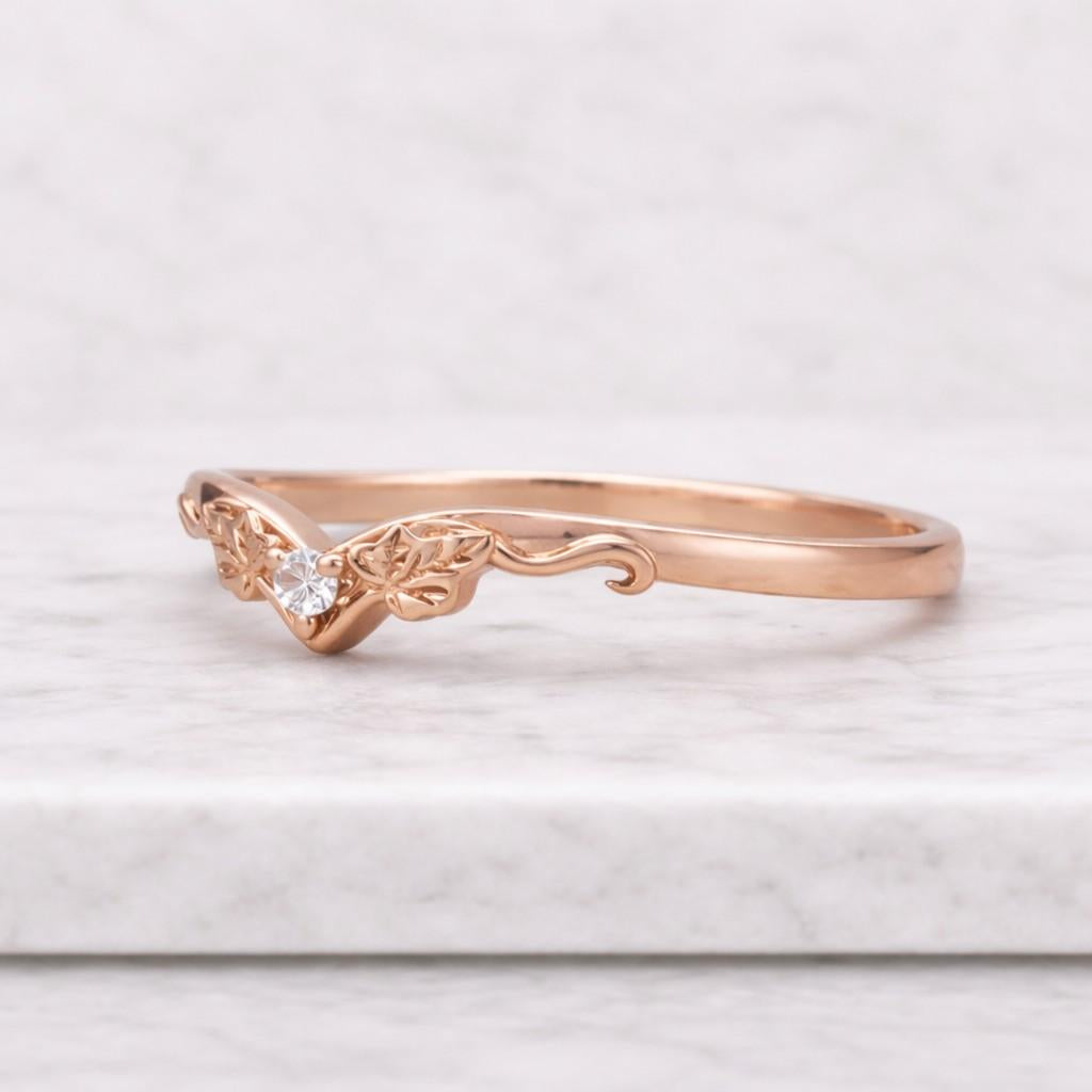 lab grown diamond wedding band unique curved band for bride stackable ring with engagement ring tiara ring for her round diamond custom band