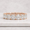 Cushion Cut Lab Grown Diamond Eternity Band Ring in 14K Rose Gold