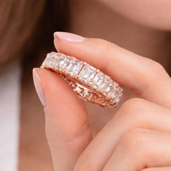 eternity wedding band emerald stone ring eternity jewelry wedding ring women anniversary jewelry bridal band