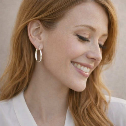 everyday earrings designer style earrings minimal hoops elegant earrings simple hoops chic earrings stylish hoops gold jewelry gift for her daily earrings party earrings office earrings