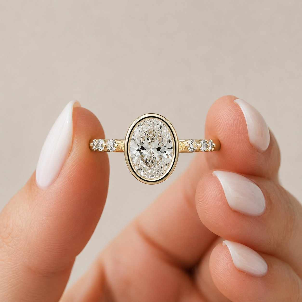 everyday ring gift ring anniversary ring wedding ring bridal jewelry fashion ring timeless ring refined ring minimalist ring delicate ring comfort fit secure setting bezel solitaire oval bezel oval engagement ring