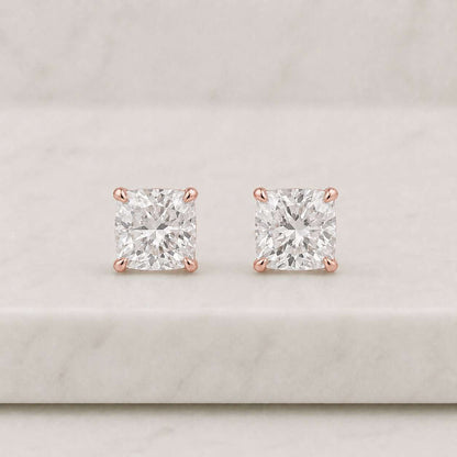 2 Ctw Cushion Cut Moissanite Diamond Earrings in 10K White Gold, Bride Earrings, Wedding Anniversary Gift for Her, Mother's Day Gift
