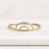 Double Arch Minimalist Stacking Ring In 14K Gold