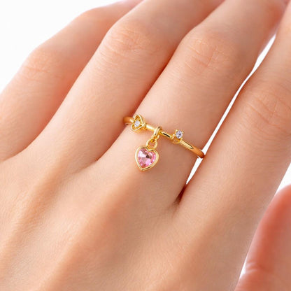 fine ring daily wear ring stacking ring slim ring band ring modern jewelry simple jewelry pink gemstone heart stone ring tiny diamond ring charm band ring luxury ring gift jewelry anniversary ring