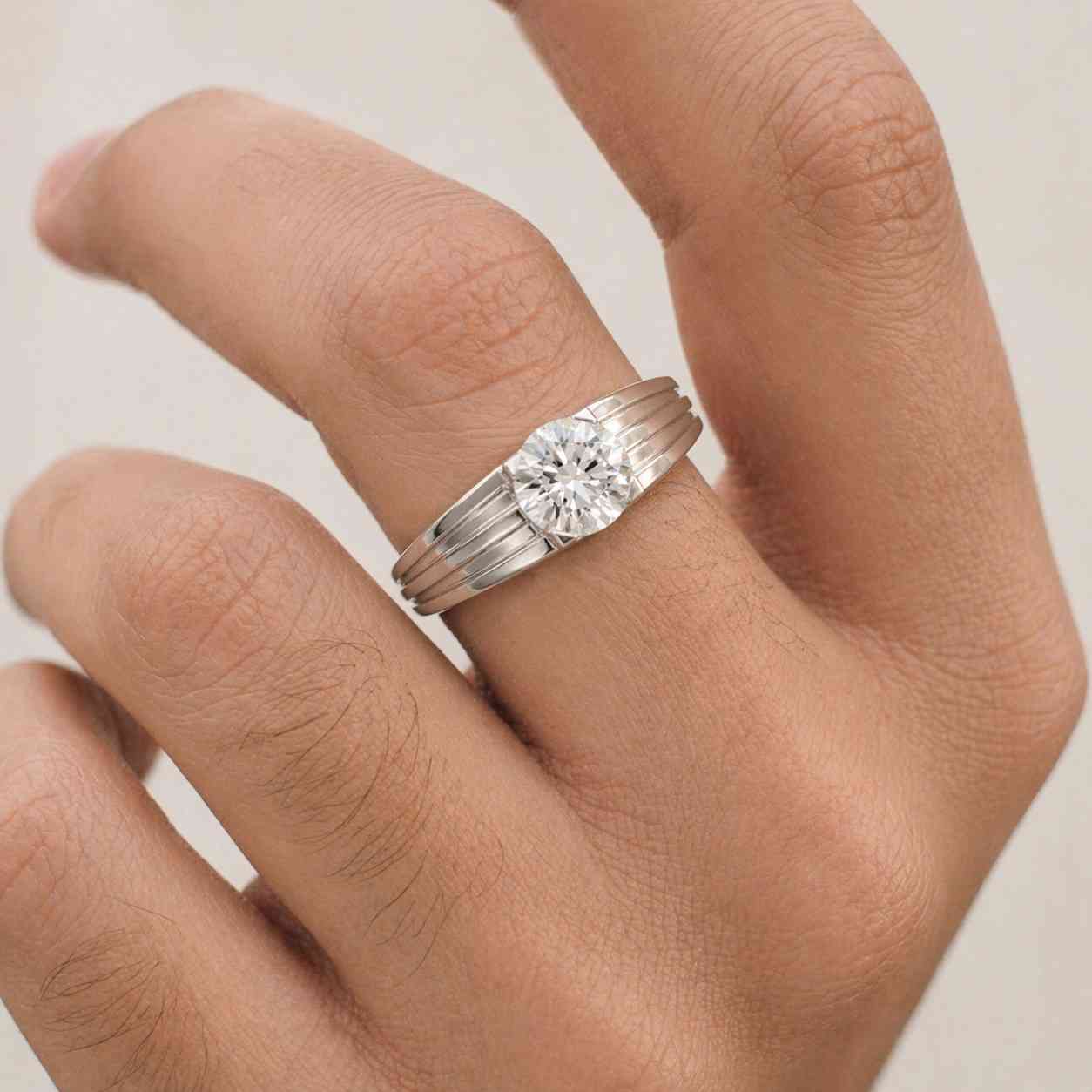 round solitaire lab grown diamond ring, four prong engagement jewelry, yellow gold minimalist wedding gift
