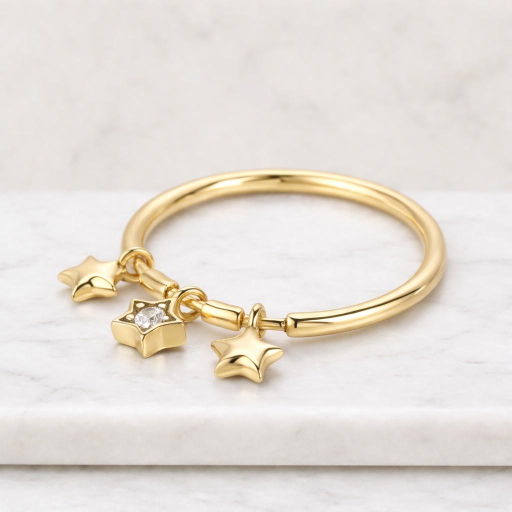 finger jewelry silver accessory tiny charm ring three star ring crystal accent ring sparkle jewelry celestial accessory star accessory cute ring