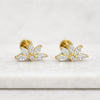 Marquise Cut Lab Grown Diamond Lotus Flower Stud Earrings
