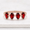 Marquise Cut Garnet Gemstone Wedding Band in 18K Rose Gold