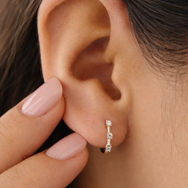 gemstone hoop earrings pave hoop earrings crystal huggies rose gold huggies tiny huggies minimalist hoops elegant hoops fine hoops