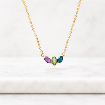 gemstone necklace gold necklace marquise necklace colorful necklace dainty necklace tiny necklace everyday necklace women necklace minimalist necklace simple necklace charm necklace