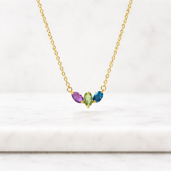 gemstone necklace gold necklace marquise necklace colorful necklace dainty necklace tiny necklace everyday necklace women necklace minimalist necklace simple necklace charm necklace