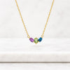Marquise Cut Multi Color Gemstone Necklace in 14K Yellow Gold