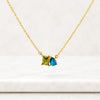 Emerald Cut & Pear Cut Multi Gemstone Pendant Necklace