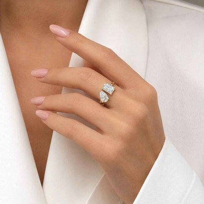 gemstone ring sparkly ring clear stone ring finger ring engagement ring asymmetrical ring trendy ring