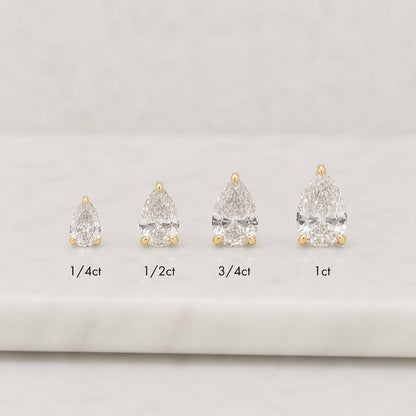 Pear Moissanite Stud Earrings • Dainty Moissanite Wedding Earrings • Sterling Silver Friendship Jewelry • Trendy Best Friend Gift
