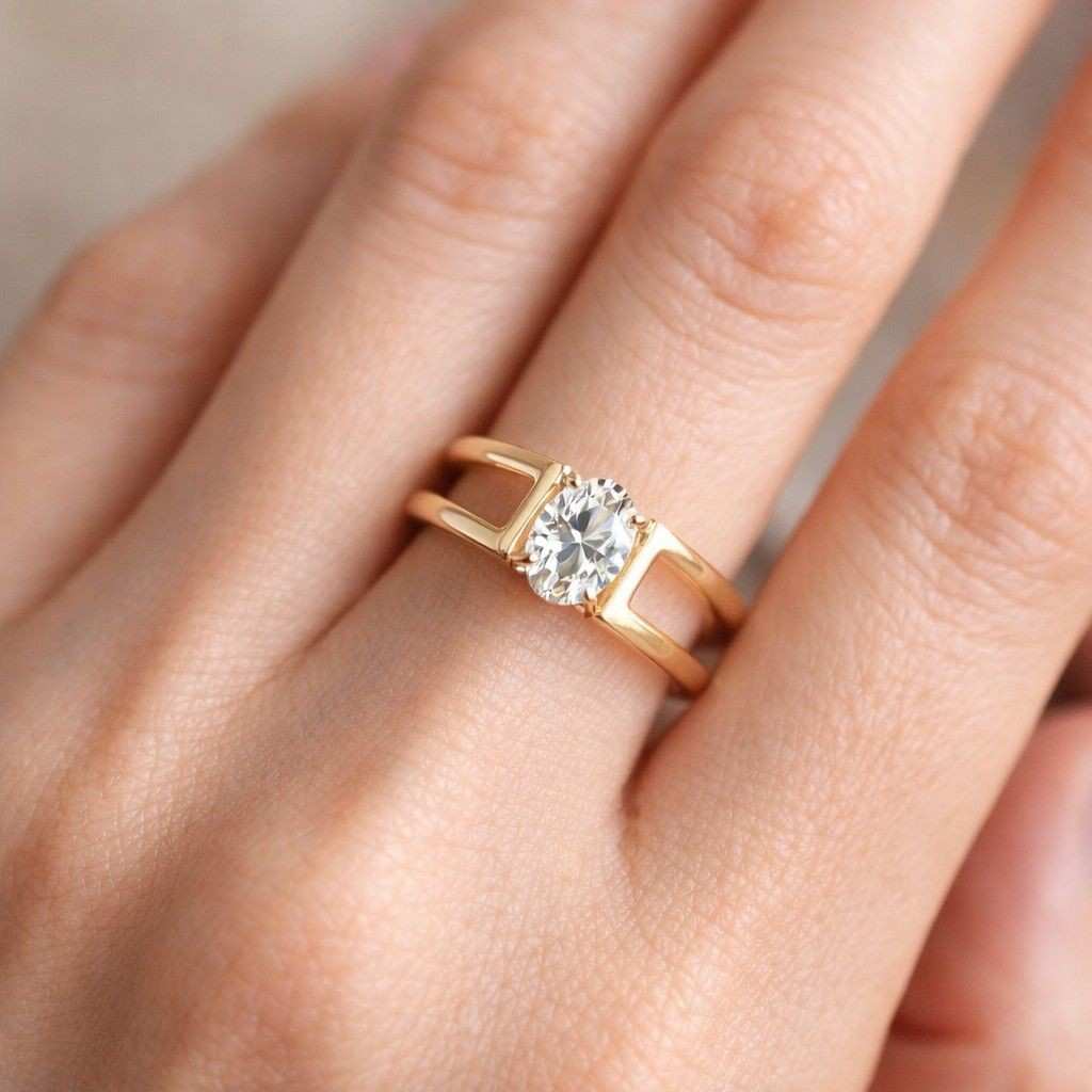 Oval Moissanite engagement ring 3/4 Eternity Twisted ring Unique rose gold proposal ring Marquise cut diamond ring Antique anniversary ring