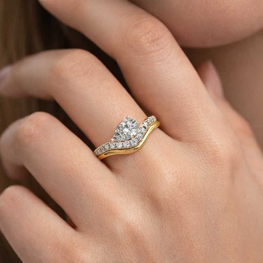 gift for her anniversary ring bridal accessory ring design ring band set curved engagement ring wave band ring crown ring ring guard fitted band wedding accessory