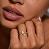 14K Yellow Gold Initial K Lab Grown Diamond Letter Ring