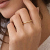 14K Gold Bamboo Style Stacking Ring for Women