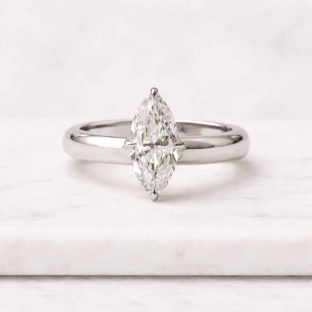 1.5 ct marquise cut moissanite anniversary ring 14k yellow gold engagement ring solitaire diamond ring unique ring promise ring gift for her
