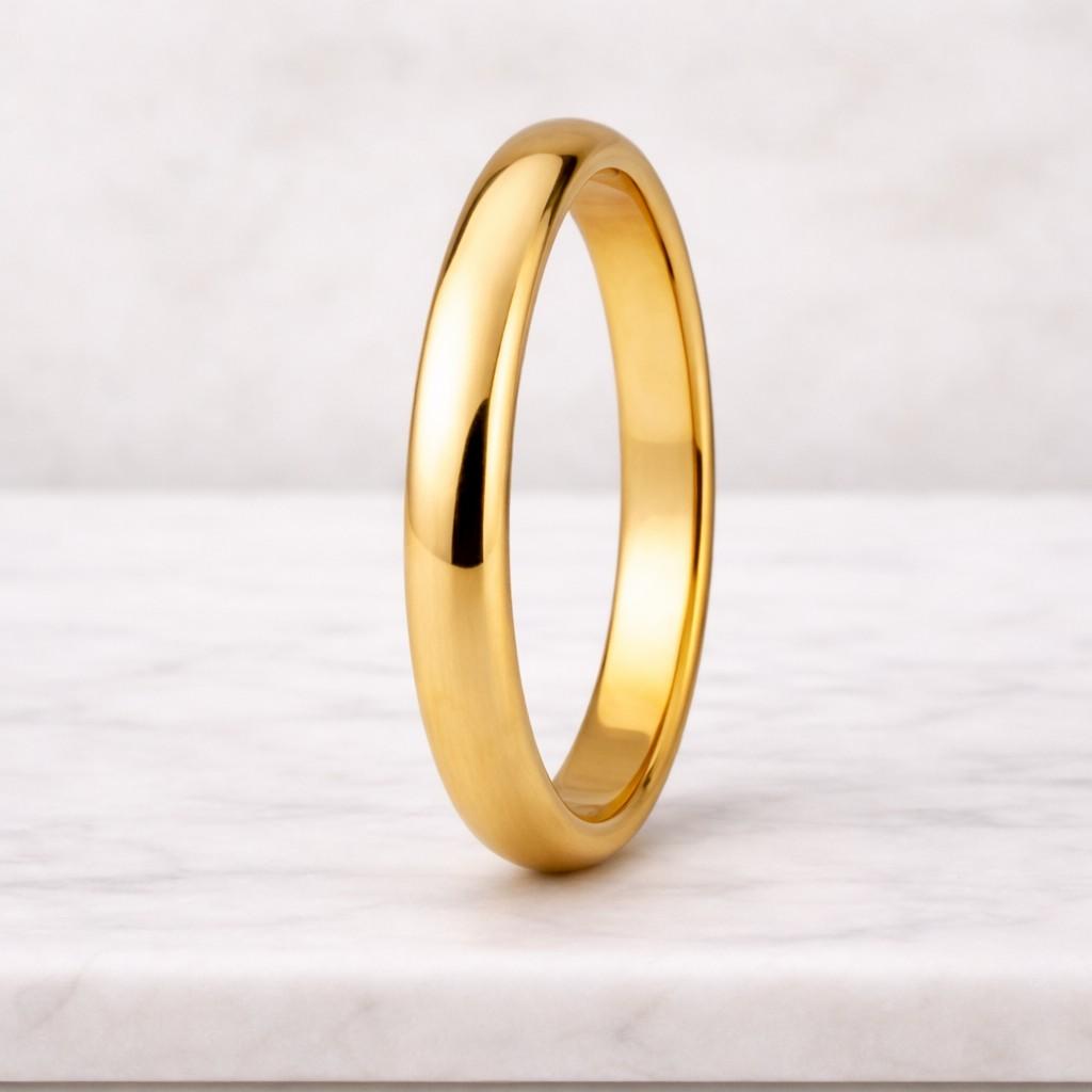gold band ring wedding band ring plain gold ring dome ring comfort fit ring polished ring shiny ring