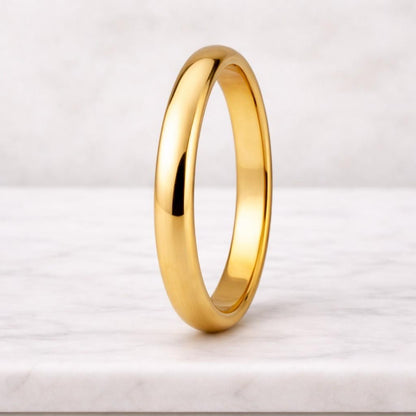 gold band ring wedding band ring plain gold ring dome ring comfort fit ring polished ring shiny ring