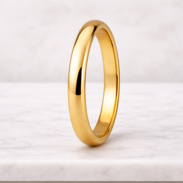 gold band ring wedding band ring plain gold ring dome ring comfort fit ring polished ring shiny ring