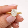 Oval Cut Lab Grown Diamond Solitaire Engagement Ring in 10K Gold
