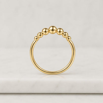 gold bead ring bubble ring beaded band stacking ring dainty gold ring minimalist ring thin gold ring everyday ring women jewelry fine jewelry handmade ring solid gold ring yellow gold ring modern ring