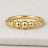 14K Yellow Gold Beaded Stacking Ring