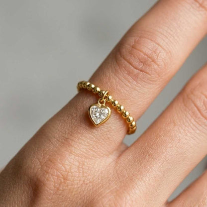 gold bead ring gold heart ring gold stacking ring gold fashion ring gold band ring gold gift ring gold women ring gold accessory gold design ring gold style ring