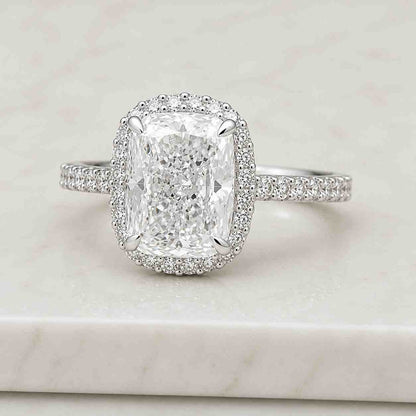 Radiant Cut Lab Grown Diamond Engagement Ring - 14K Gold Solitaries Ring, Proposal Her