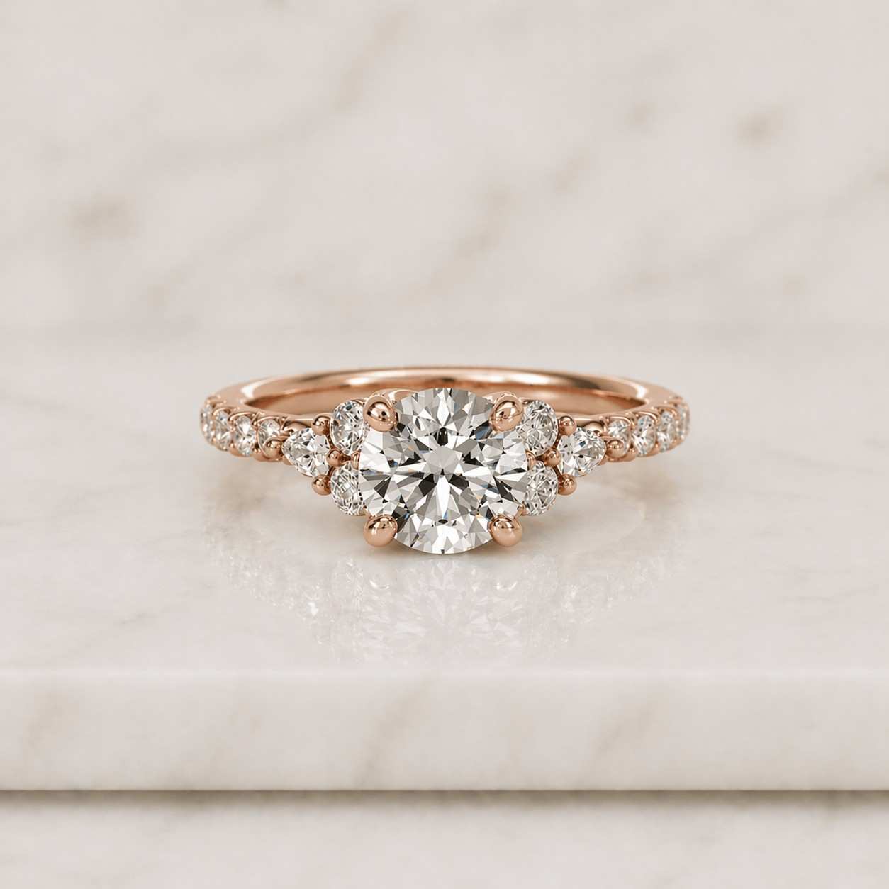 14k lab diamond pinky ring, minimalist promise ring, unique art deco band - igi certified
