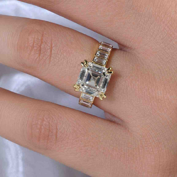 2.50 Ct Asscher Cut Lab Grown Engagement Ring | Asscher Cut Ring | Elegant Bridal Ring
