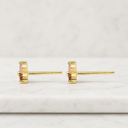 gold earrings minimal jewelry women jewelry fashion studs small earrings vibrant earrings luxury jewelry pink crystal earrings red crystal earrings