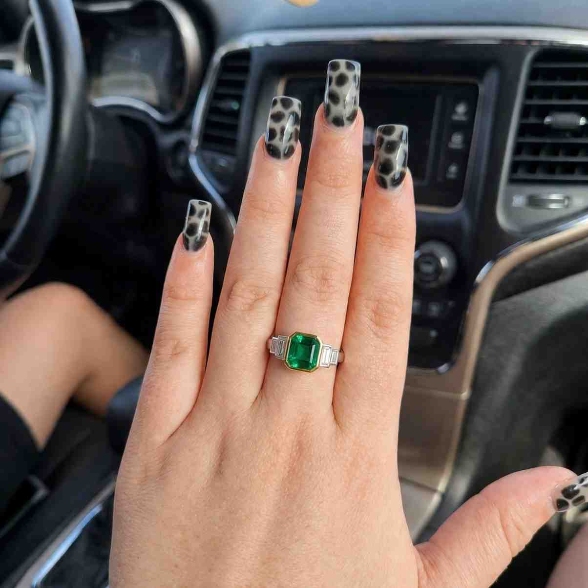 emerald ring 14k gold emerald cut zambian emerald diamond ring gift for her luxury engagement jewelry