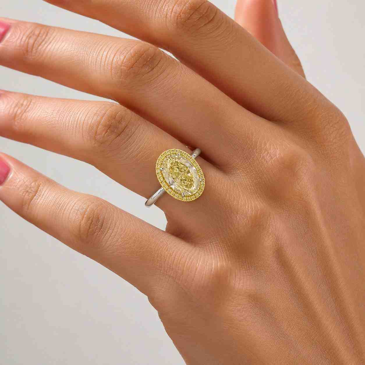 Oval Cut Citrine Halo Ring | Yellow Gold Engagement Travel Ring | November Birthstone Elegant Gift for Her
