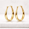 Twisted Oval Hoop Earrings