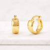14K Solid Yellow Gold Small Bold Hoop Earrings
