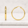 Large Tube Hoop Earrings in Yellow Gold