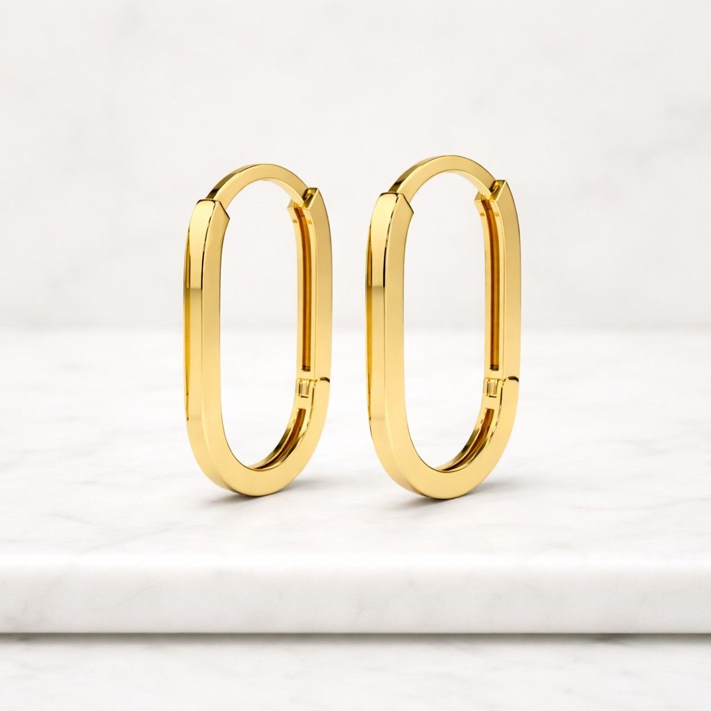 gold hoop earrings oval hoop earrings geometric earrings modern hoop earrings elongated hoops minimalist earrings sleek hoop earrings