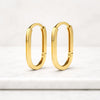 Oval Hoop Earrings in 14K Yellow Gold