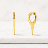 Gold Spike Hoop Earrings in Solid Yellow Gold