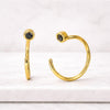 Black Diamond Open Hoop Earrings