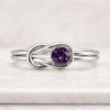 Round Cut Amethyst Gemstone Infinity Twist Ring